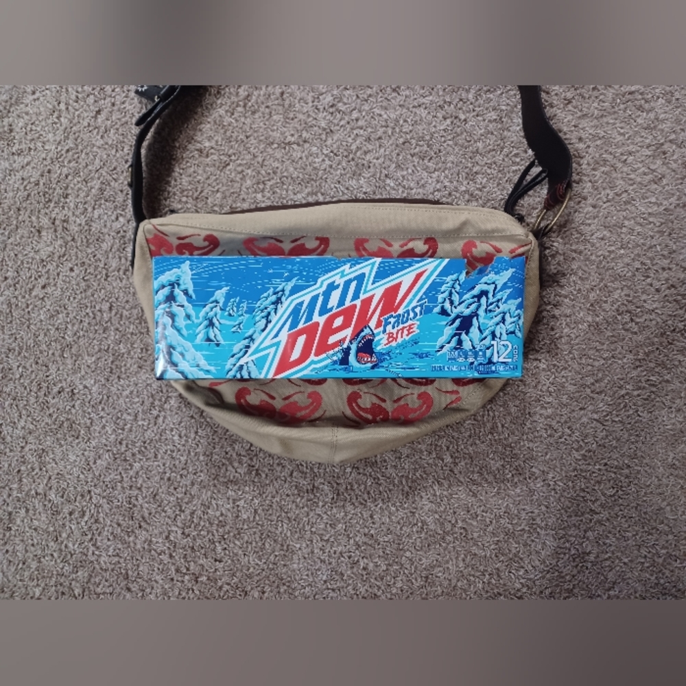 Hype Canvas Fabric Bag Purse Khaki Red cool strap Big tote Boho Hippie Chic - Picture 9 of 9